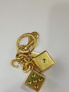 Gold Dice Bag Charm / Keychain - Women Accessories